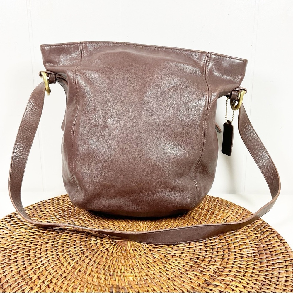 Vintage Coach Bag Purse Brown Leather Y2K Shoulder Bag HOBO